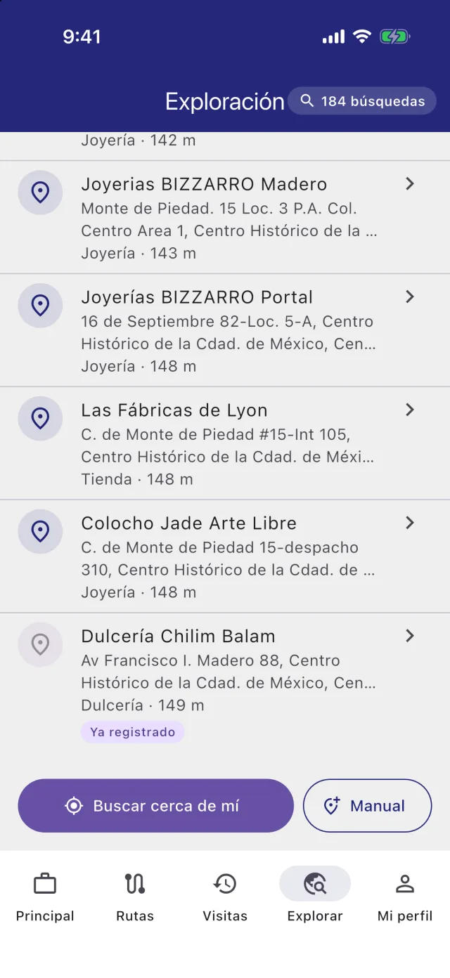 Resultado marcado como Ya registrado con el pin en gris