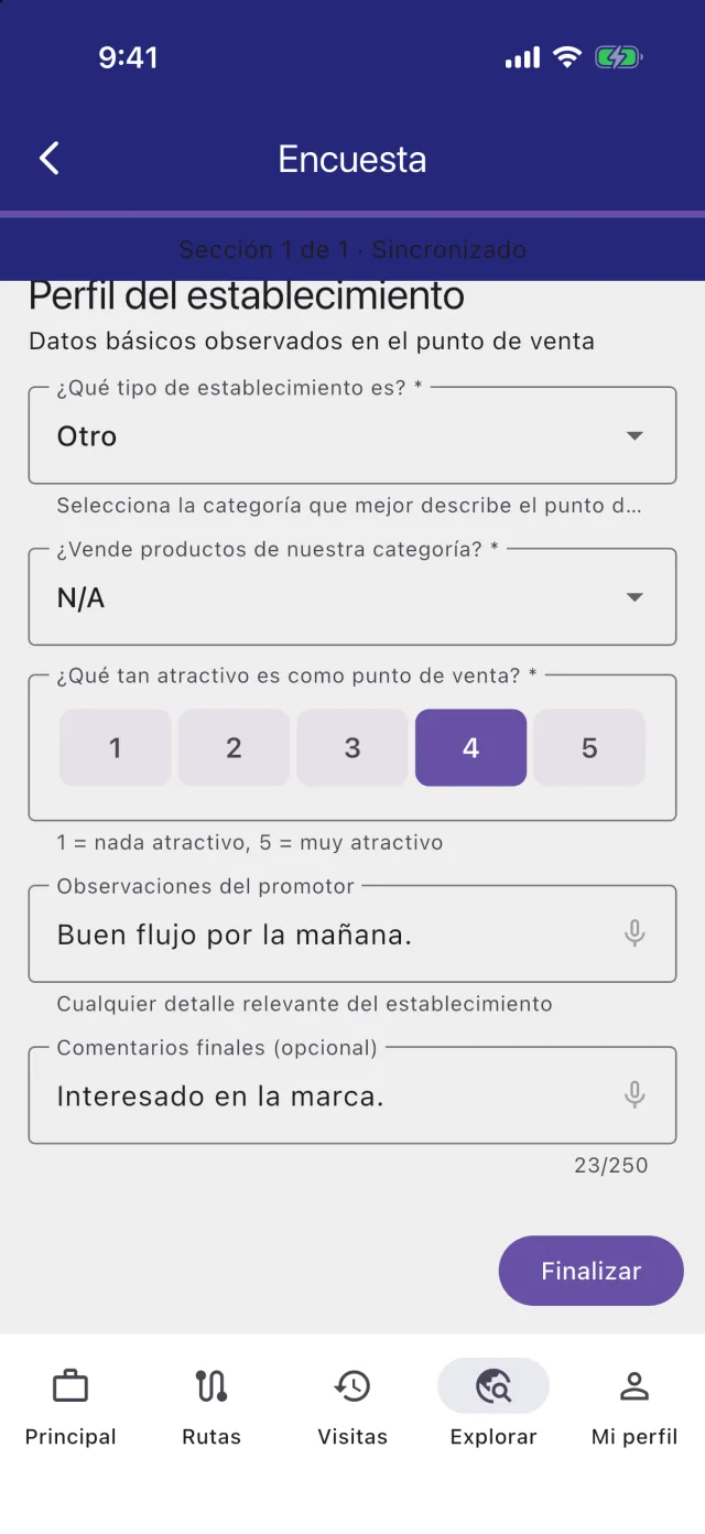 Cuestionario de exploración ya contestado
